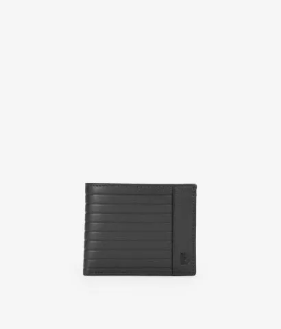 Cartera americana piel negra con portamonedas