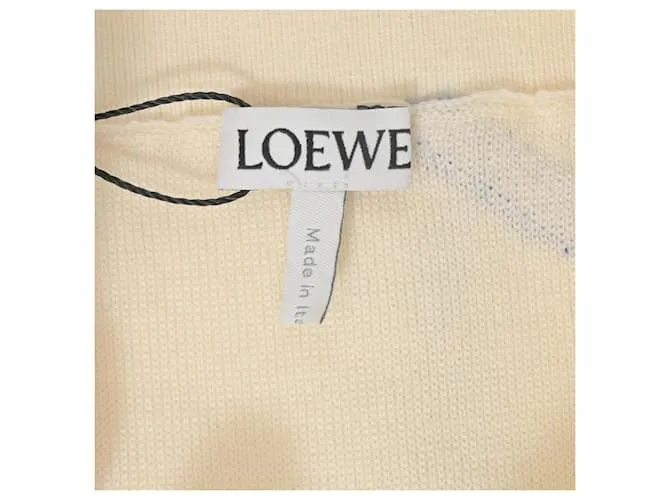 Falda midi acampanada con intarsia y estampado multicolor de Loewe en lana blanca Blanco Crudo 