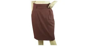 Loro Piana & Windsor Borgoña Mezcla de lana virgen Hasta la rodilla Falda Talla 38 Burdeos 