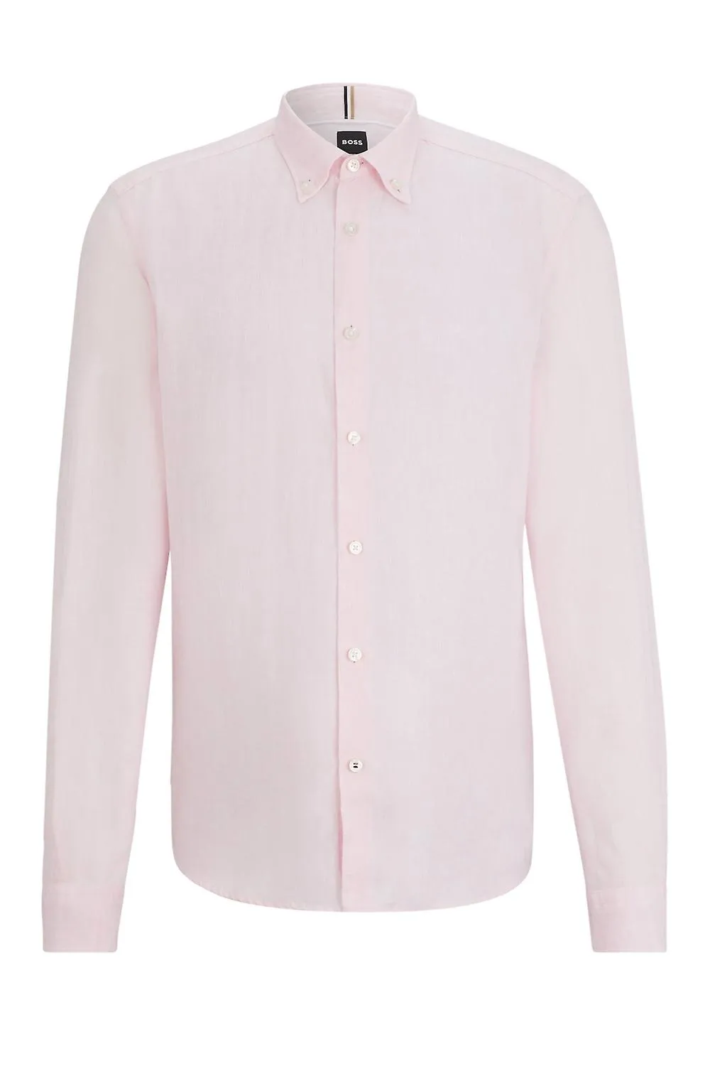 Men's BOSS Black Boss S-liam-s-bd-c1-242 Long Sleeved Shirt Light Pastel Pink