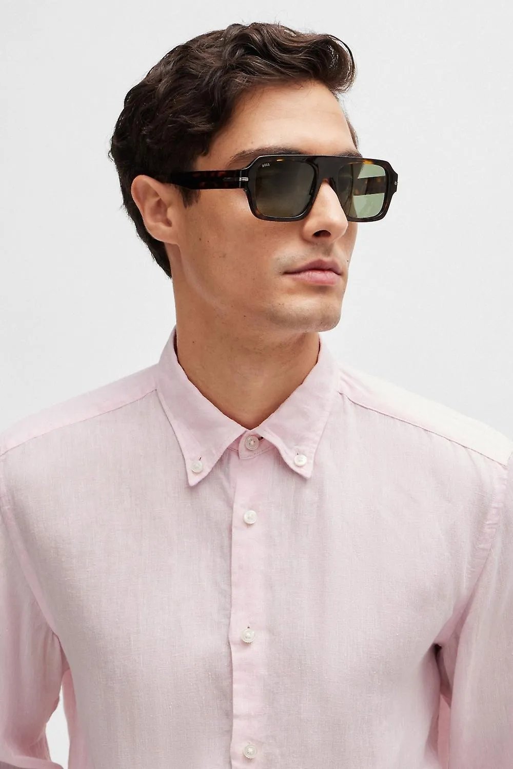 Men's BOSS Black Boss S-liam-s-bd-c1-242 Long Sleeved Shirt Light Pastel Pink