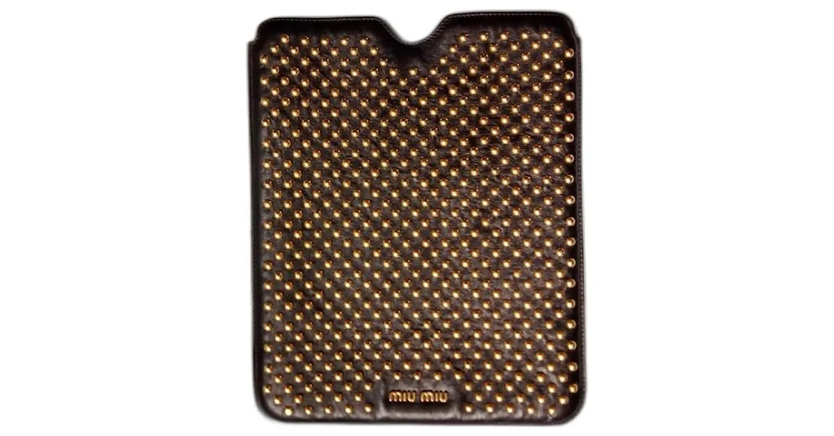 Miu Miu iPad Negro Dorado 