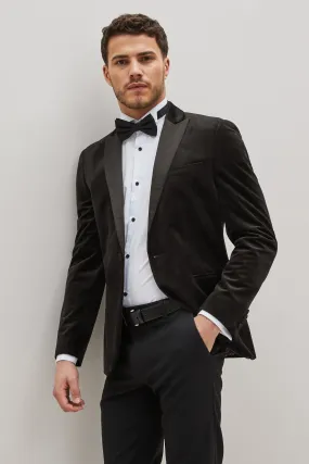Negro - Corte slim - Americana de terciopelo