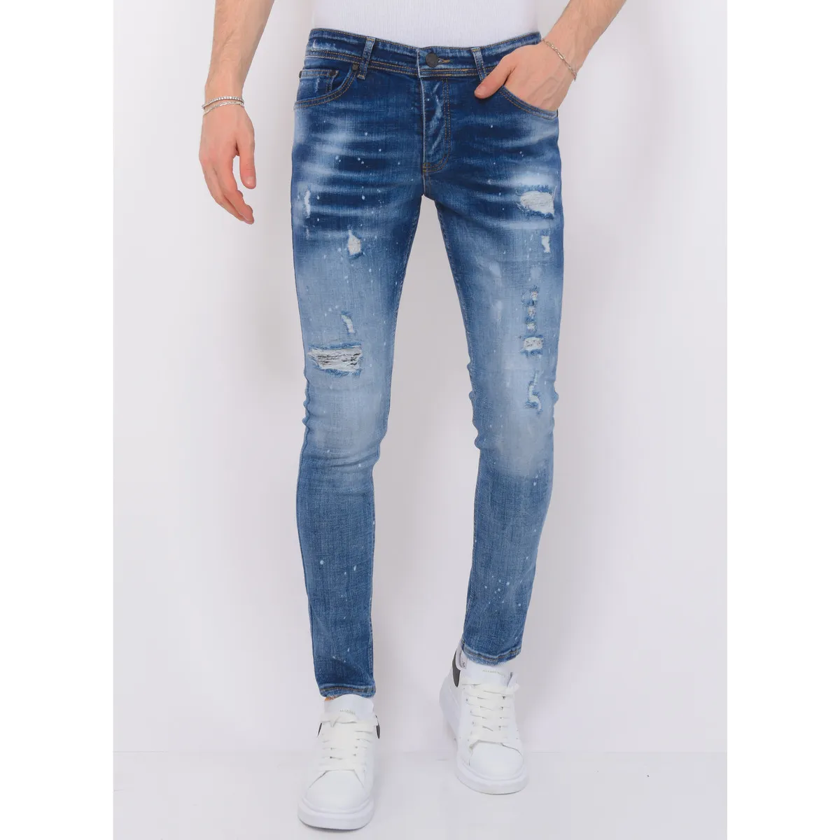 Paint Splatter Stonewashed Vaqueros