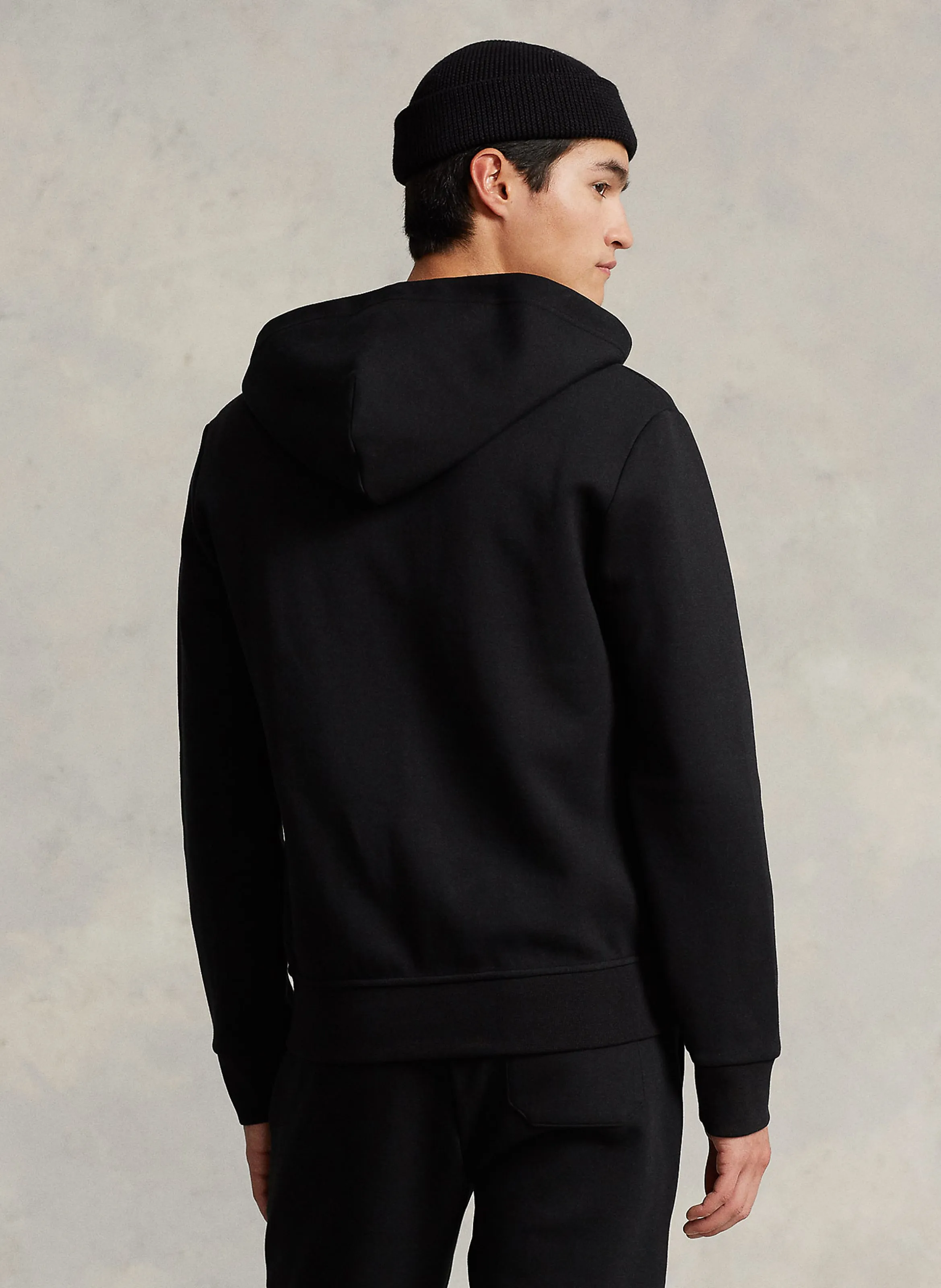 POLO RALPH LAUREN Sudadera de mezcla de algodón con capucha en negro