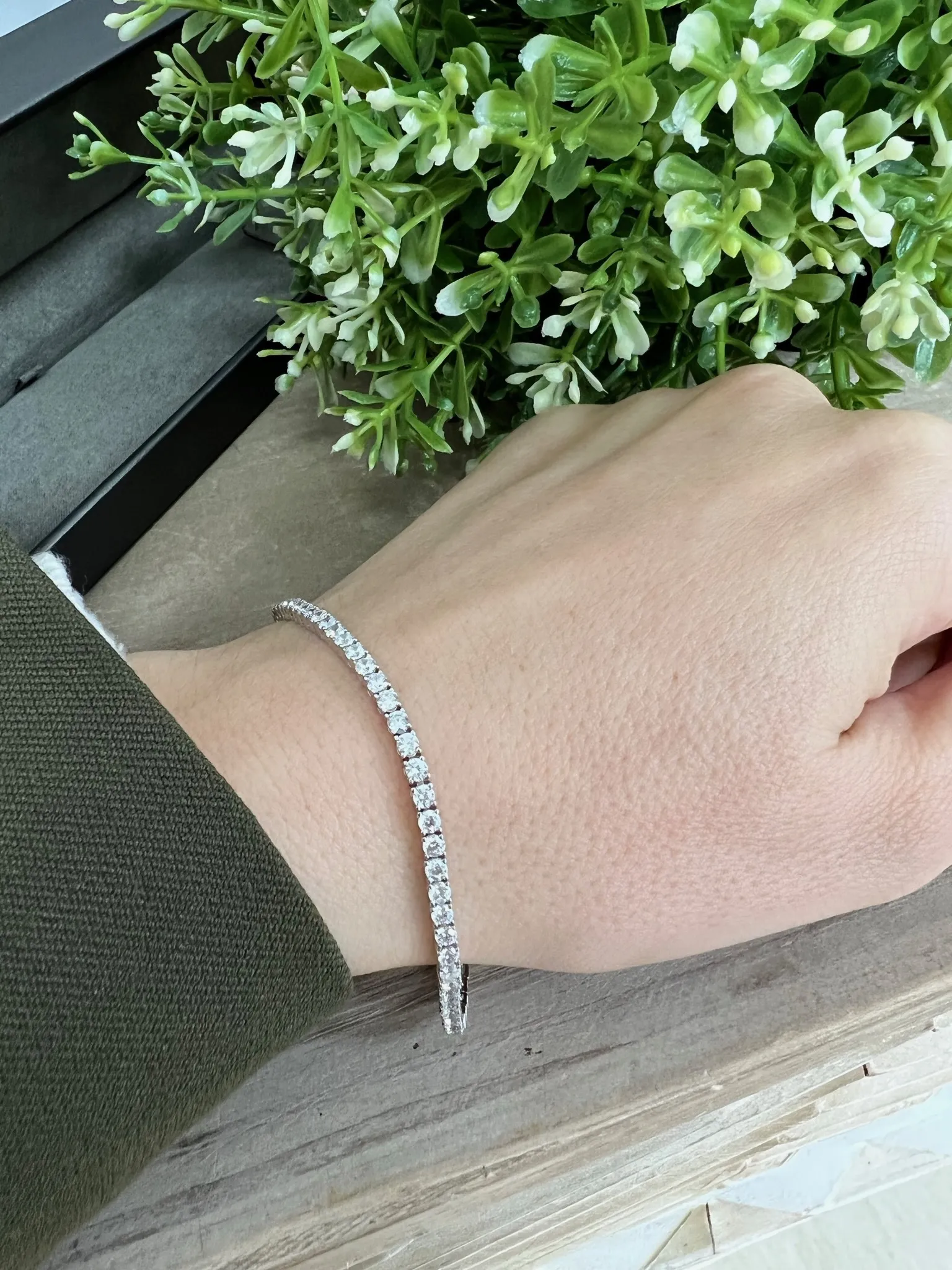 Pulsera Plata “Riviere” con circonitas