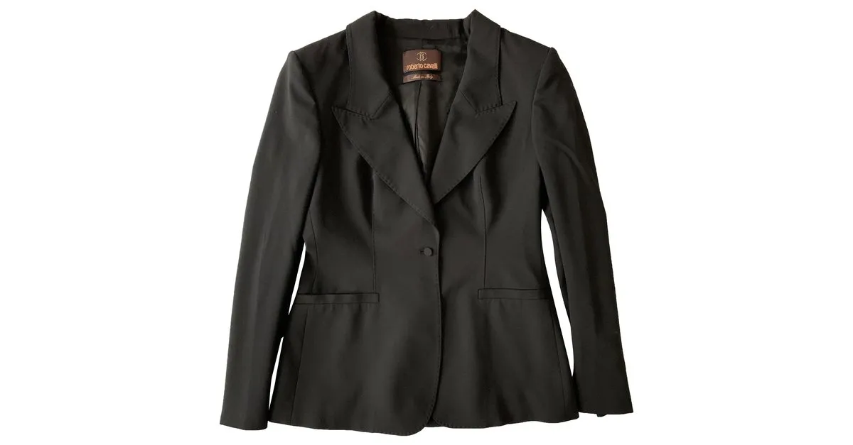 Roberto Cavalli Americana negra de esmoquin Negro 