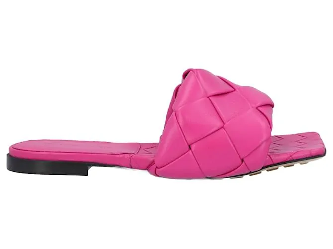 Sandalia plana Lido de Bottega Veneta rosa 