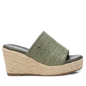 Sandalias cuña Refresh 079785 verde de rafia y cuña