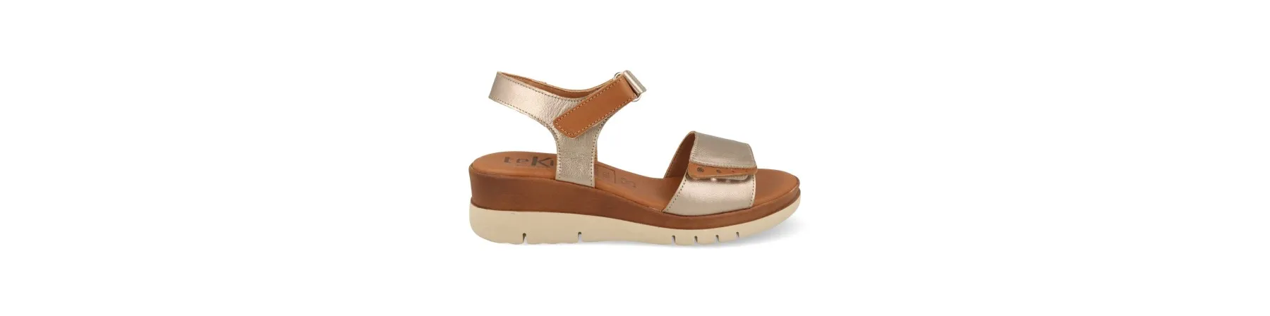 SANDALIAS DORADAS MUJER PIEL MOD. VENTURA DO