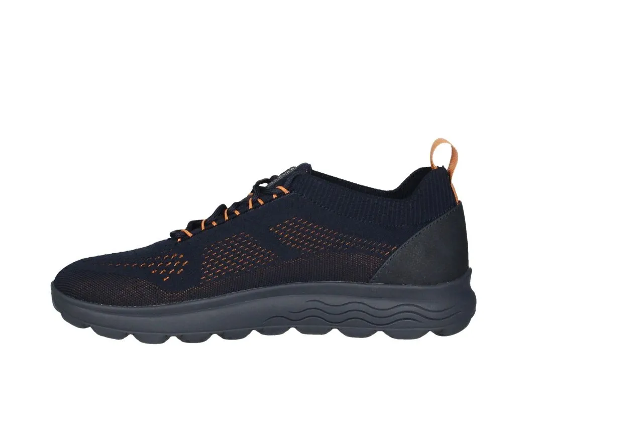 Sneaker Azul/naranja Cuello Fruncido Piso Goma