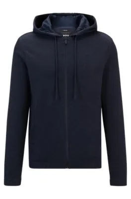 Sudadera regular fit de tejido técnico con capucha y cremallera