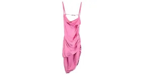 Vestido drapeado asimétrico Mini Le Splash de Jacquemus en viscosa rosa 